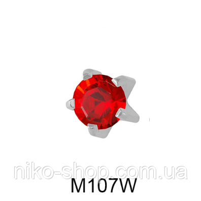 Крапан Липень (рубін) 2мм Рак M107W(без покриття), фото 1