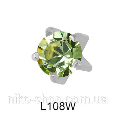 Крапан Серпень (хризоліт) 4мм L108W(без покриття), фото 1