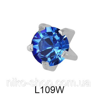 Крапан Вересень (сапфір) 4мм L109W(без покриття), фото 1