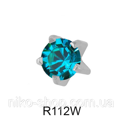 Крапан Грудень (циркон) 3мм R112W(без покриття), фото 1