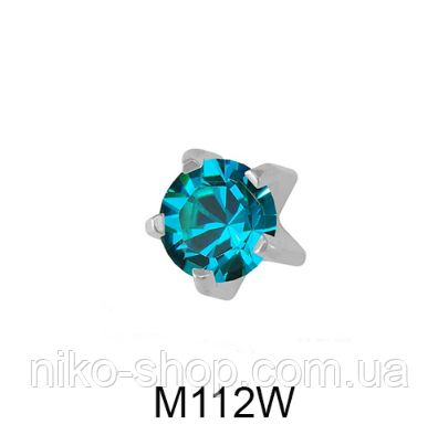 Крапан Грудень (циркон) 2мм M112W(без покриття), фото 1