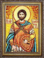 Ікона Святогоометра Валерія з бурштину