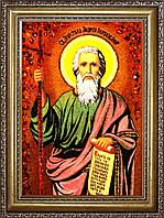 Ікона св. апостола Андрія Первозванного з бурштину