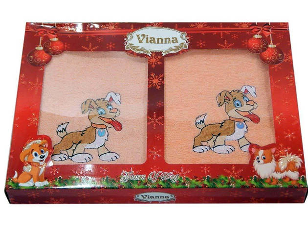 Набір рушників Vianna Dogs 2шт. (з+л) 30*50/50*90 1, фото 1