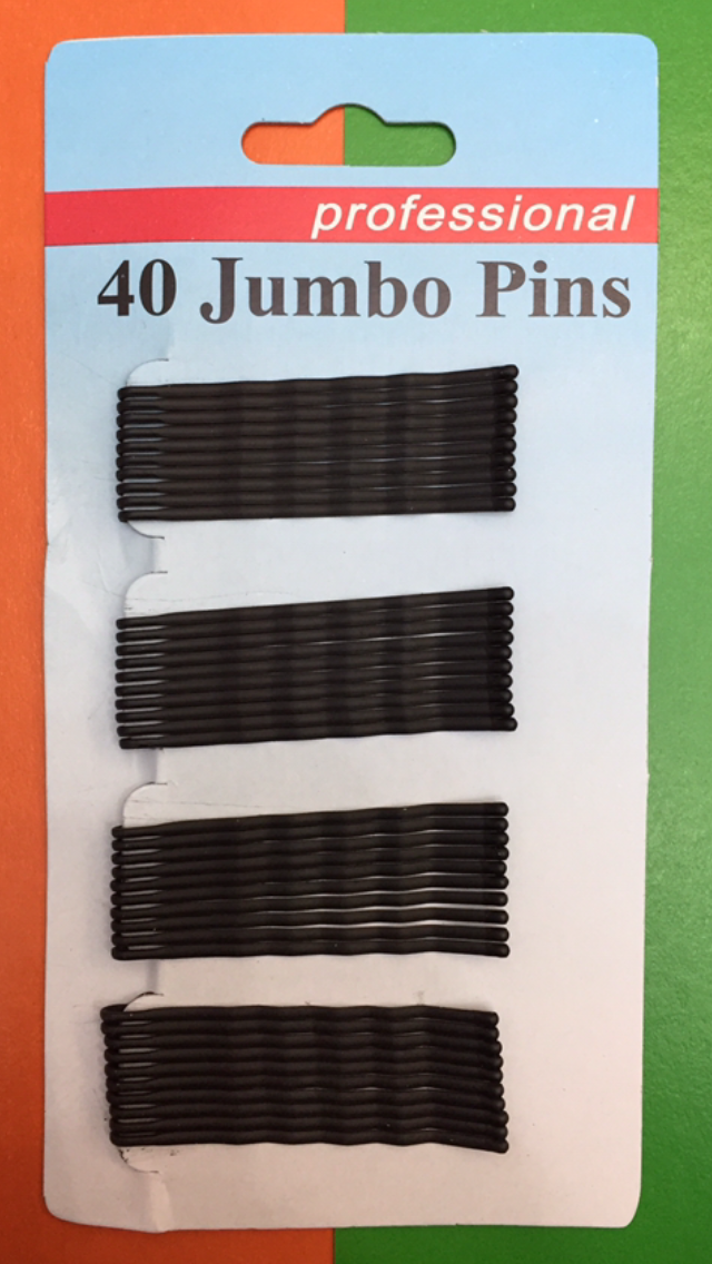 Невидимки чорні Jumbo Pins professional 55 мм 40 шт.