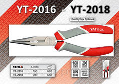 Тонкогубці прямі нікельовані L = 200 мм, YATO YT-2018