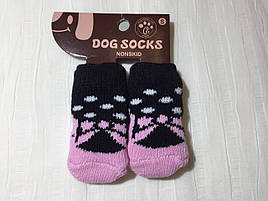 Шкарпетки для собак S чорно-рожеві