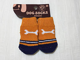 Шкарпетки для собак S жовтогарячі з кісточкою