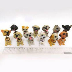 Звувши керам фігурка "Цуценята", голова на пруж., двосторонній.скотч, mix12