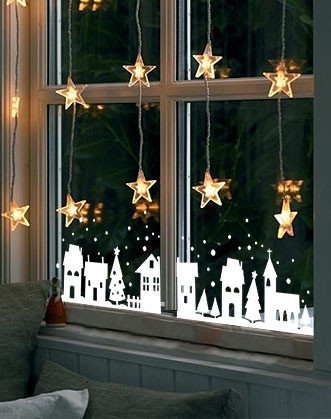 Новорічна наклейка на вікно "Зимове місто" - фото 4 - id-p627562976