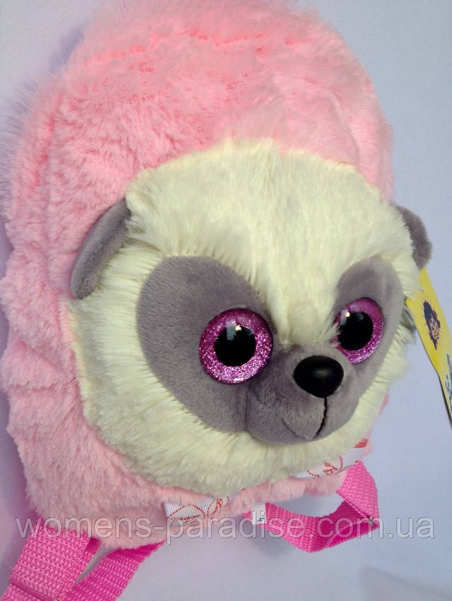 Рюкзак-игрушка детский мягкий " Лемур " розового цвета - фото 2 - id-p627562750