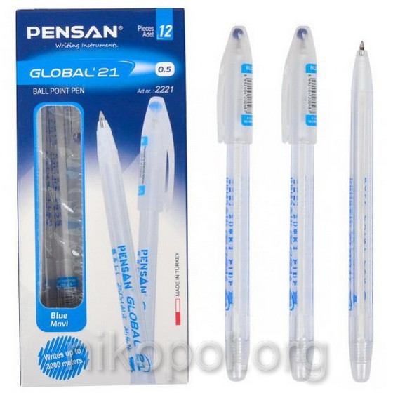 Ручка масляна PENSAN Global 21 синя (ID#627591706), ціна: 3.85 ...