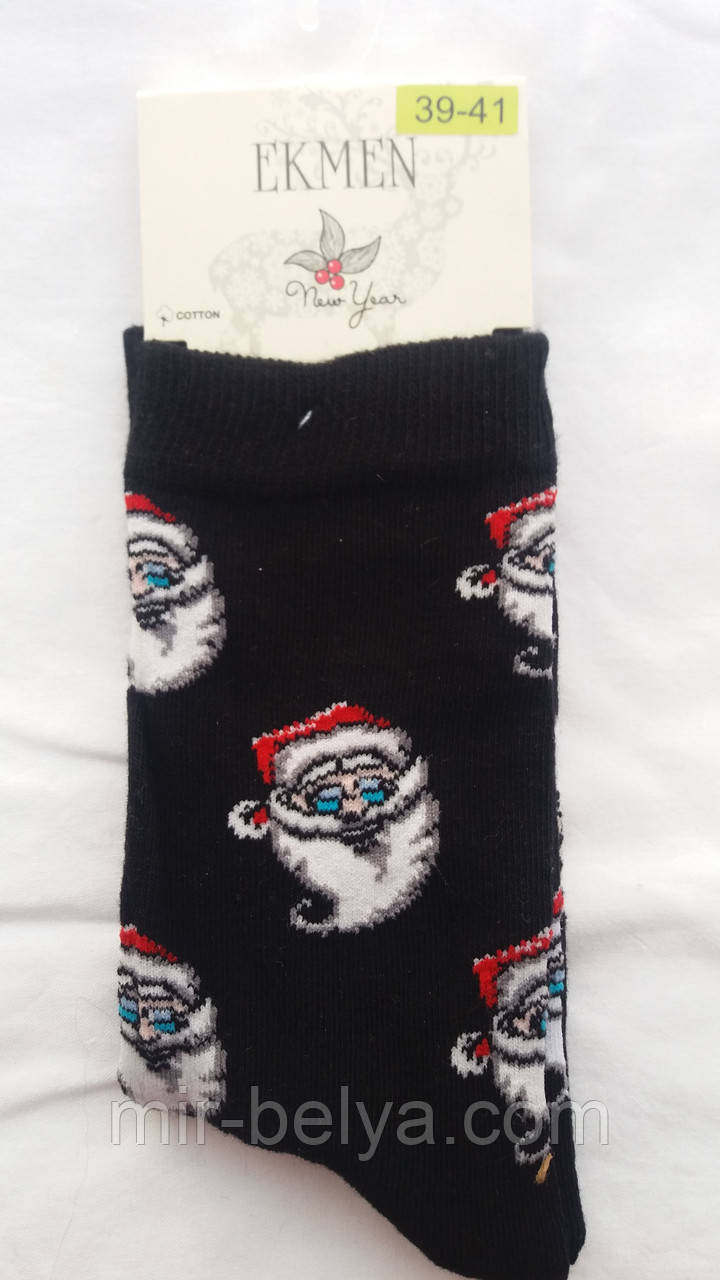 Жіночі яскраві новорічні шкарпетки на подарунок Ekmen, фото 1
