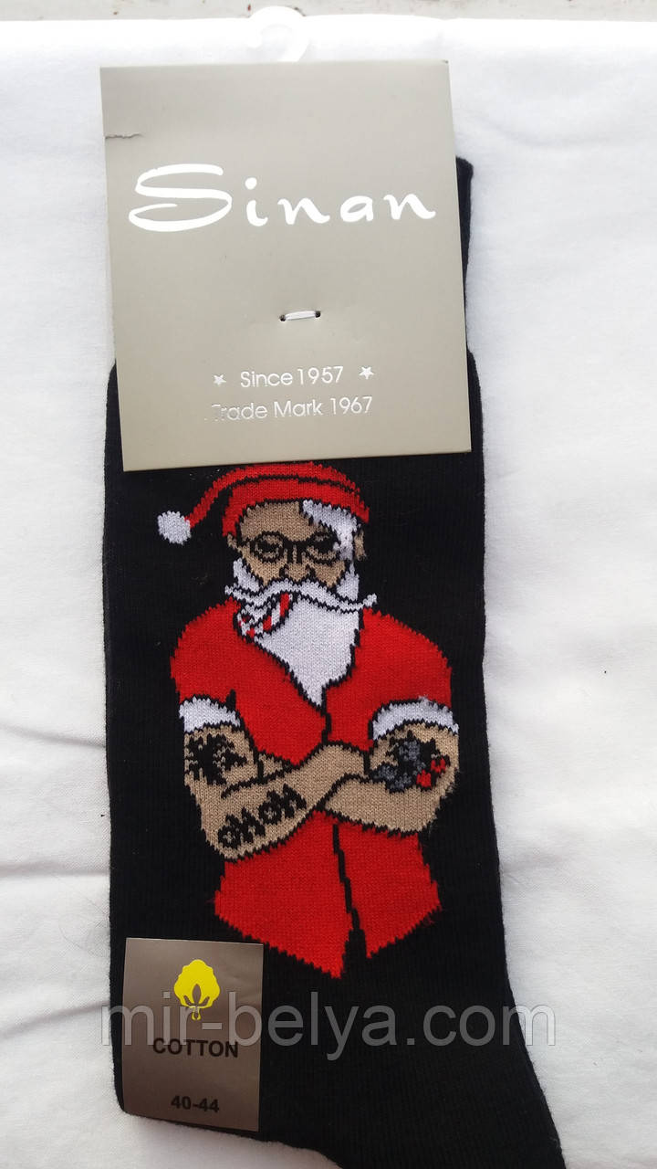 Чоловічі яскраві новорічні шкарпетки на подарунок Sinan, фото 1