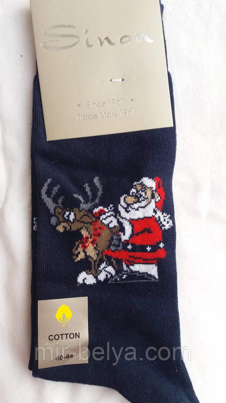 Чоловічі яскраві новорічні шкарпетки на подарунок Sinan, фото 1