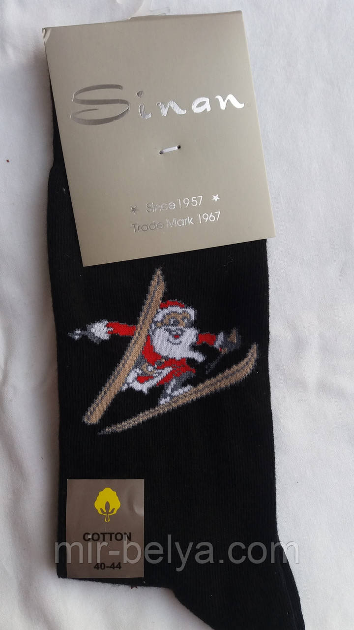 Чоловічі яскраві новорічні шкарпетки на подарунок Sinan, фото 1