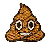 Вышитый шеврон "Poop Emoji" на липучке