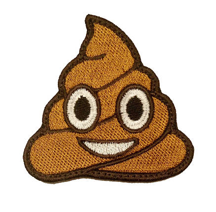 Вишитий шеврон "Poop Emoji" на липучці, фото 2