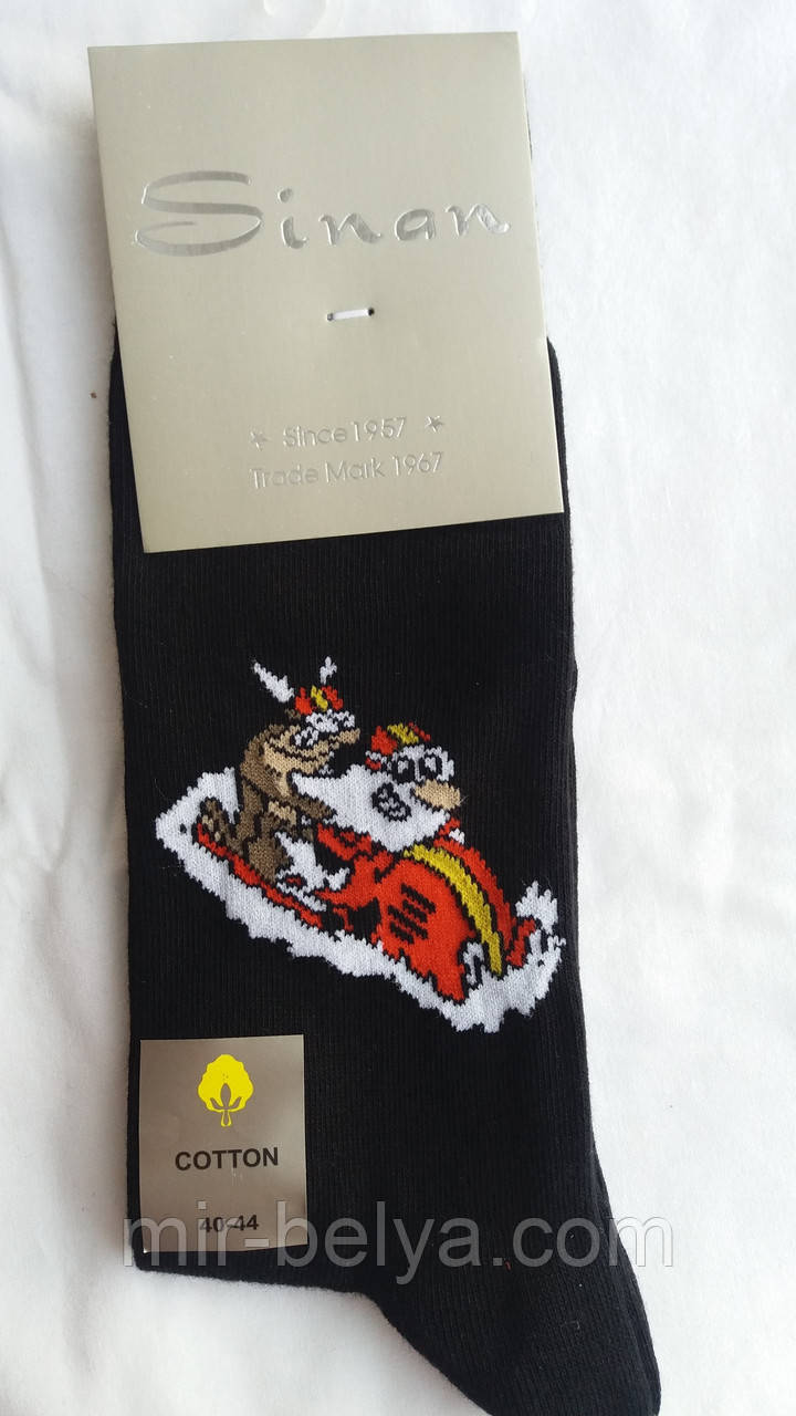 Чоловічі яскраві новорічні шкарпетки на подарунок Sinan, фото 1