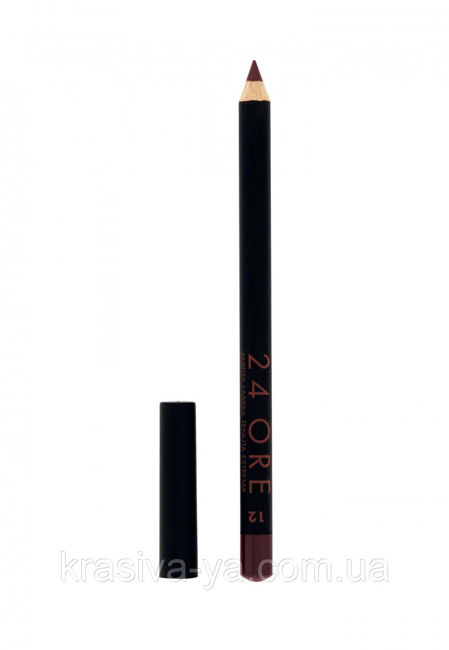 Стійкий косметичний олівець для губ "Lip Pencil 24 Ore" 12 Plum, 1.5 м