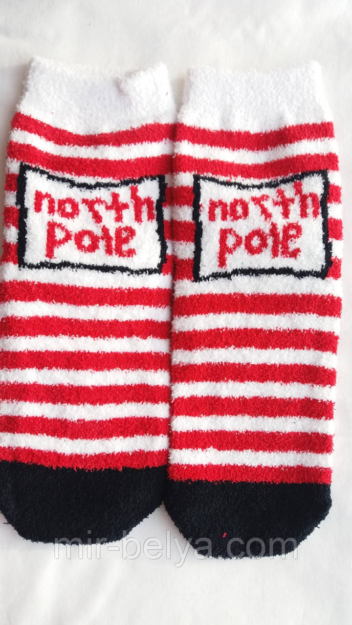 Жіночі новорічні шкарпетки махрові на подарунок дуже теплі, фото 1