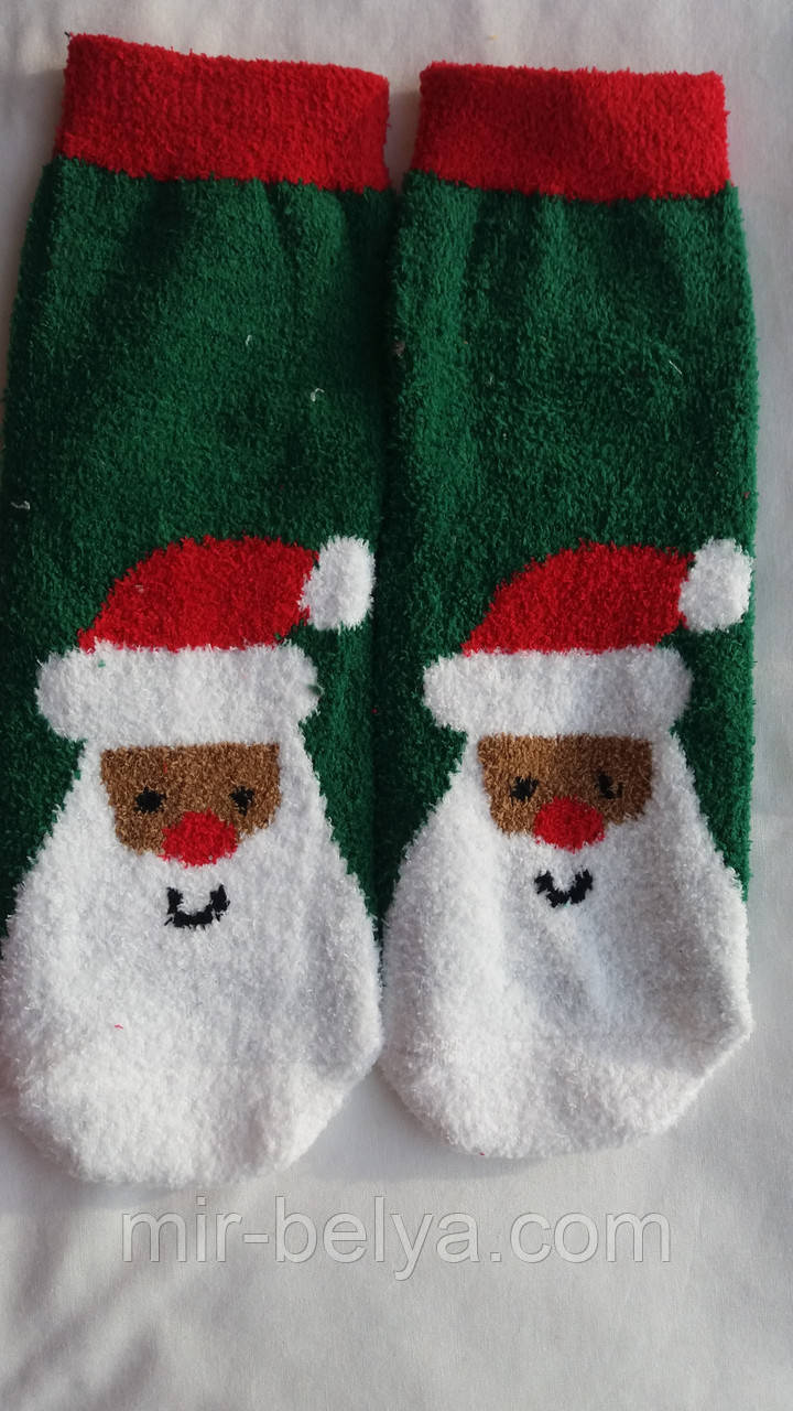 Жіночі новорічні шкарпетки махрові на подарунок дуже теплі, фото 1