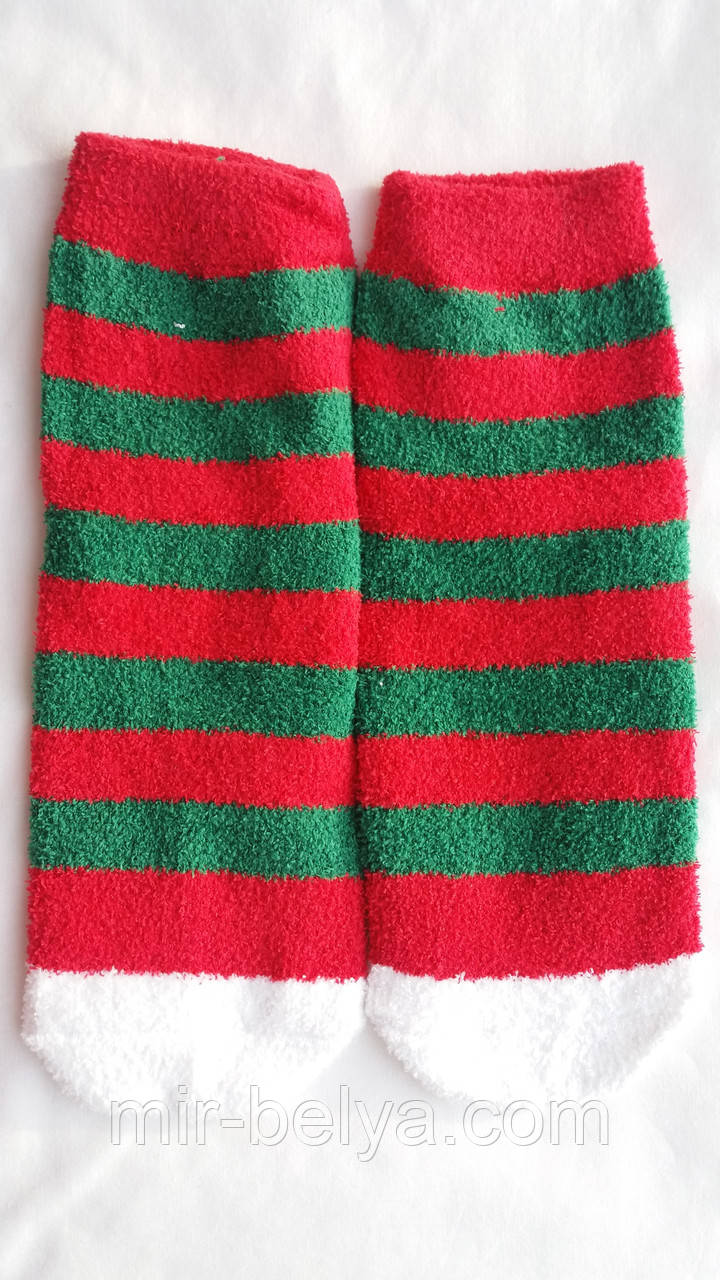Жіночі новорічні шкарпетки махрові на подарунок дуже теплі, фото 1
