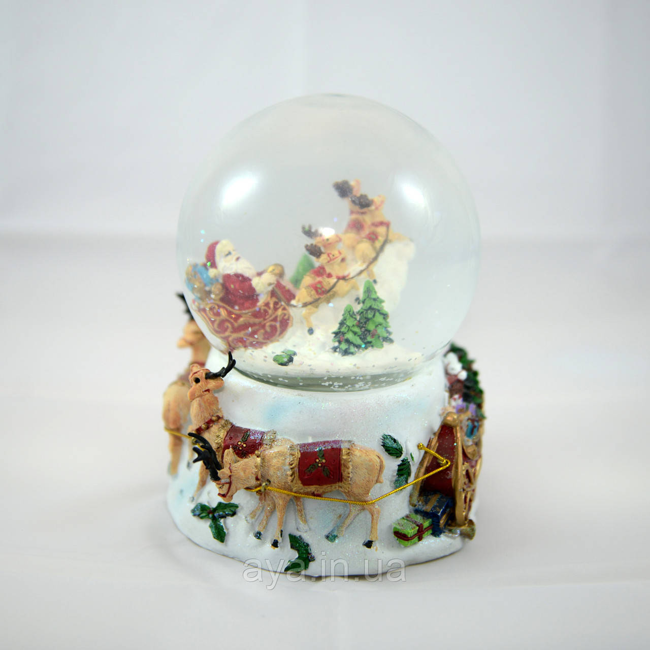 LV 609236 Новорічна куля з снігом, що падає, Waterball Santa Reindeer
