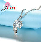 Кулон із сяйним білим цирконом, на ланцюжку, фото 2