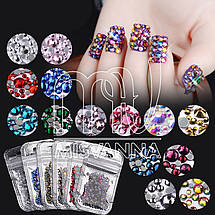 Камені мікс розмірів скло 420 шт. синій, фото 4