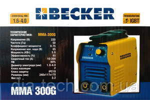 Інверторний зварювальний апарат Becker MMA-300G, фото 1