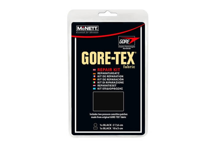 Ремонтний комплект McNETT Gore-Tex Fabric Repair Kit Black in multilingual clam shell