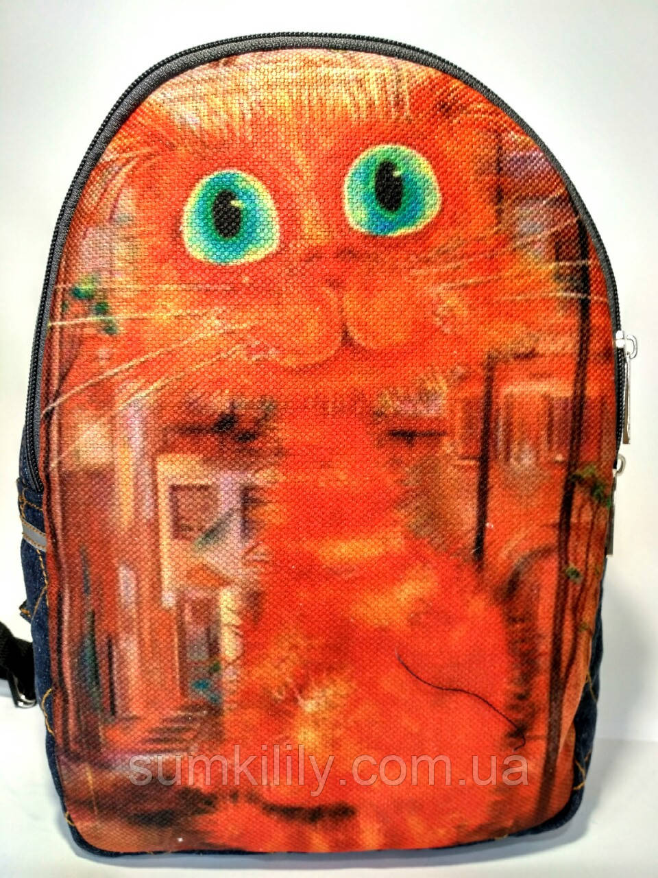 Джинсовий рюкзак Сонячний кіт