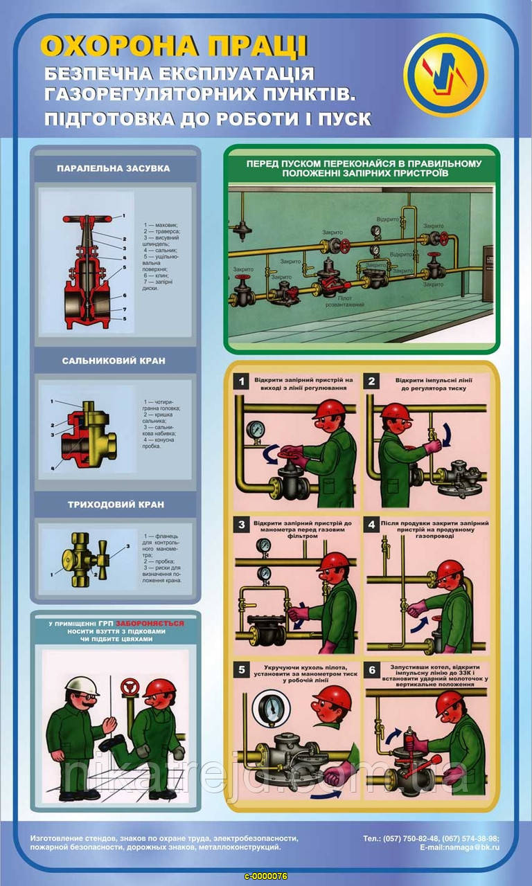 Безпечна експлуатація газорегуляторних пунктів. Підготовка до роботи і пуск. 0,6х1
