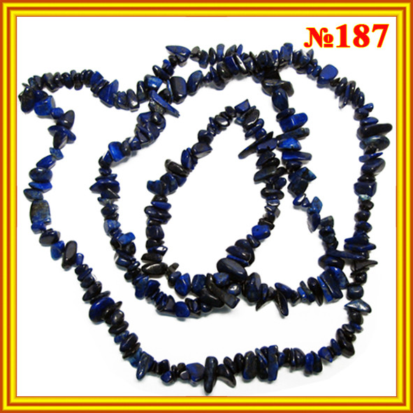 Намистини Відколи Каменю Лазурит, Крихта Середня, Розмір: 6-10*3-6 мм, Отвер. 1мм, близько 85 див. нитка Відколи натурального каменю Лазурит