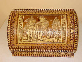 Хлібниця з берести "три богатирі", "чаювання"