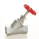 Вентиль запірний кутовий нержавіючий муфтовий AISI316 Ду10 Ру40, фото 5