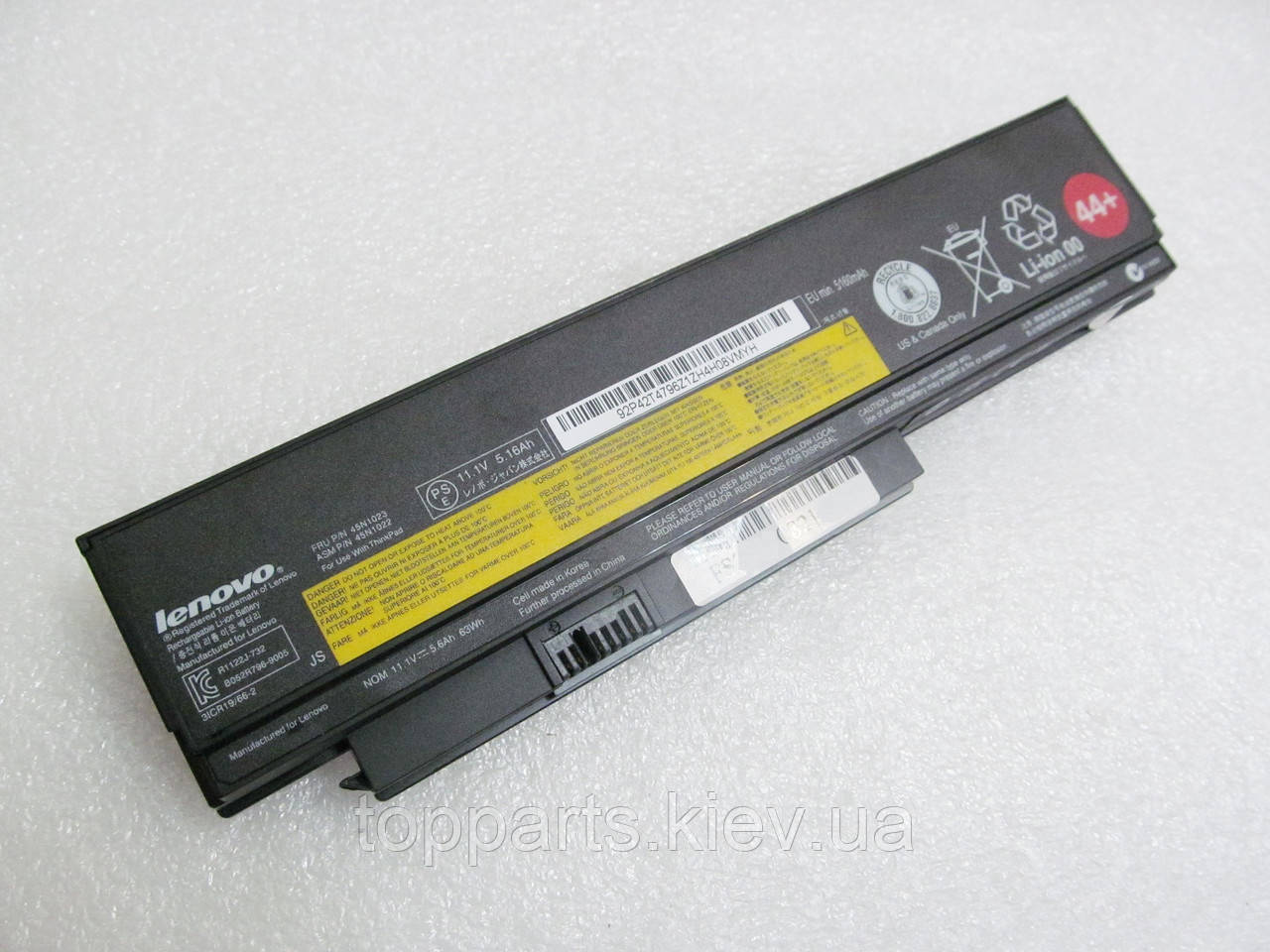 Батарея для ноутбука Lenovo ThinkPad X230 (44+), 5600mAh (63Wh), 6cell, 11.1V, Li-ion, чорна, ОРИГІНАЛЬНА