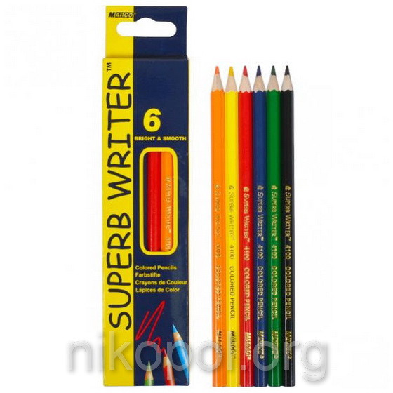 Набір кольорових олівців MARCO Superb Writer 4100-6CB, 6 кольорів