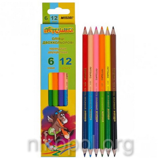 Набір кольорових олівців MARCO Пегашка 1011-6CB, 12 кольорів