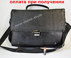 Чоловіча шкіряна брендова сумка через плече портфель для документів А4