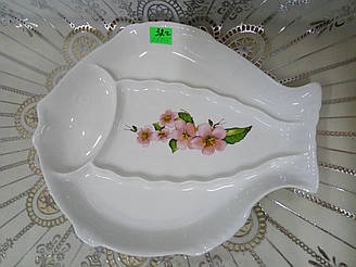 Менажниця Карась біла з деколю 27,5 см