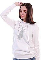 Жіноча кенгурушка з капюшоном ART білого кольору, фото 2