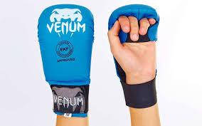 Накладки (рукавички) карате VENUM MITTS MA-5855-B(S) (PU, р. S, синій, манжет на гумці)