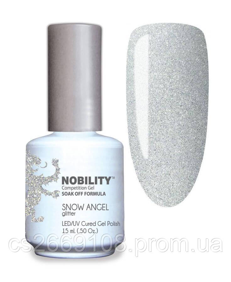 Гель-лак Lechat Nobility 127 Snow Angel - білий з золотим шиммером, 15 мл