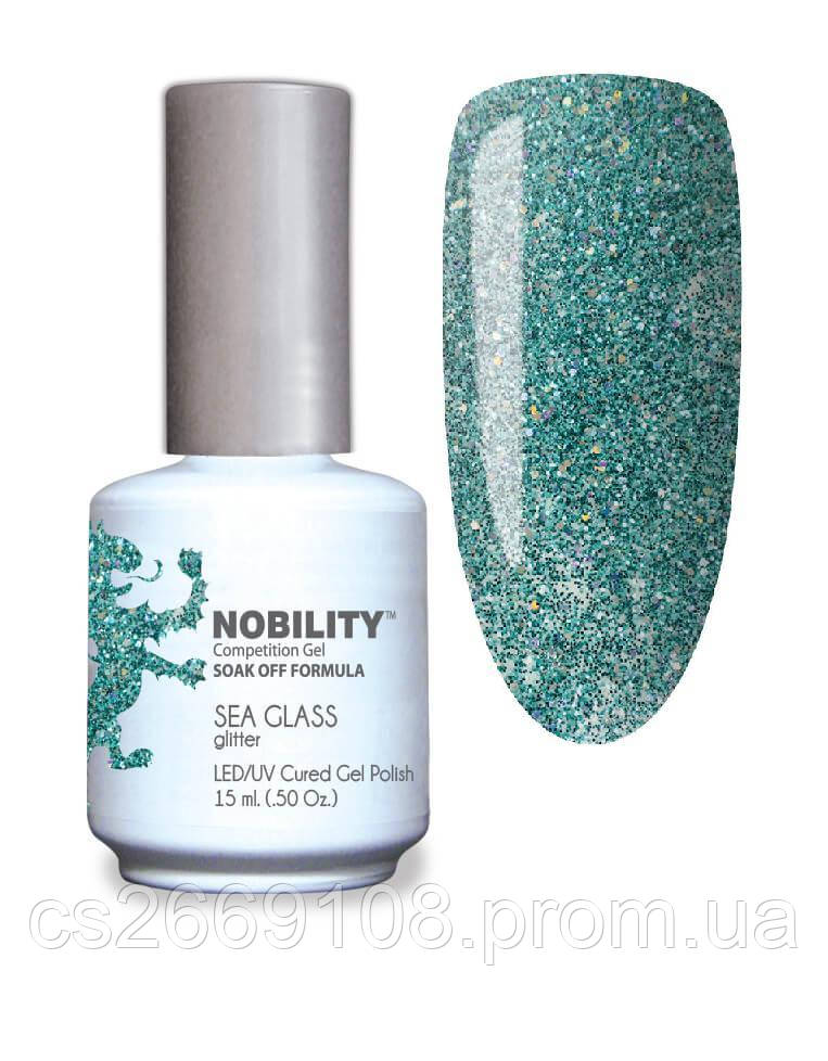 Гель-лак Lechat Nobility 128 Sea Glass -бірюзовий гліттер з голограммными частинками, 15 мл