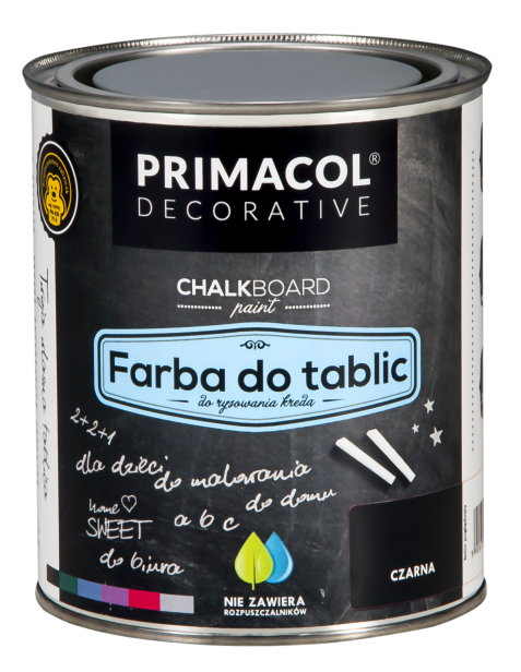 Грифельна фарба Primacol (Chalkboard), 6 кольорів, 0,75 л