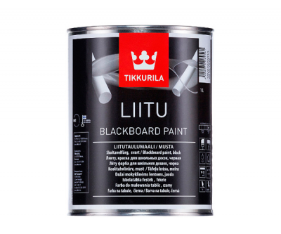 Грифельна фарба Tikkurila Liitu (Тіккуріла Ліїту), чорна, 1 л, фото 1