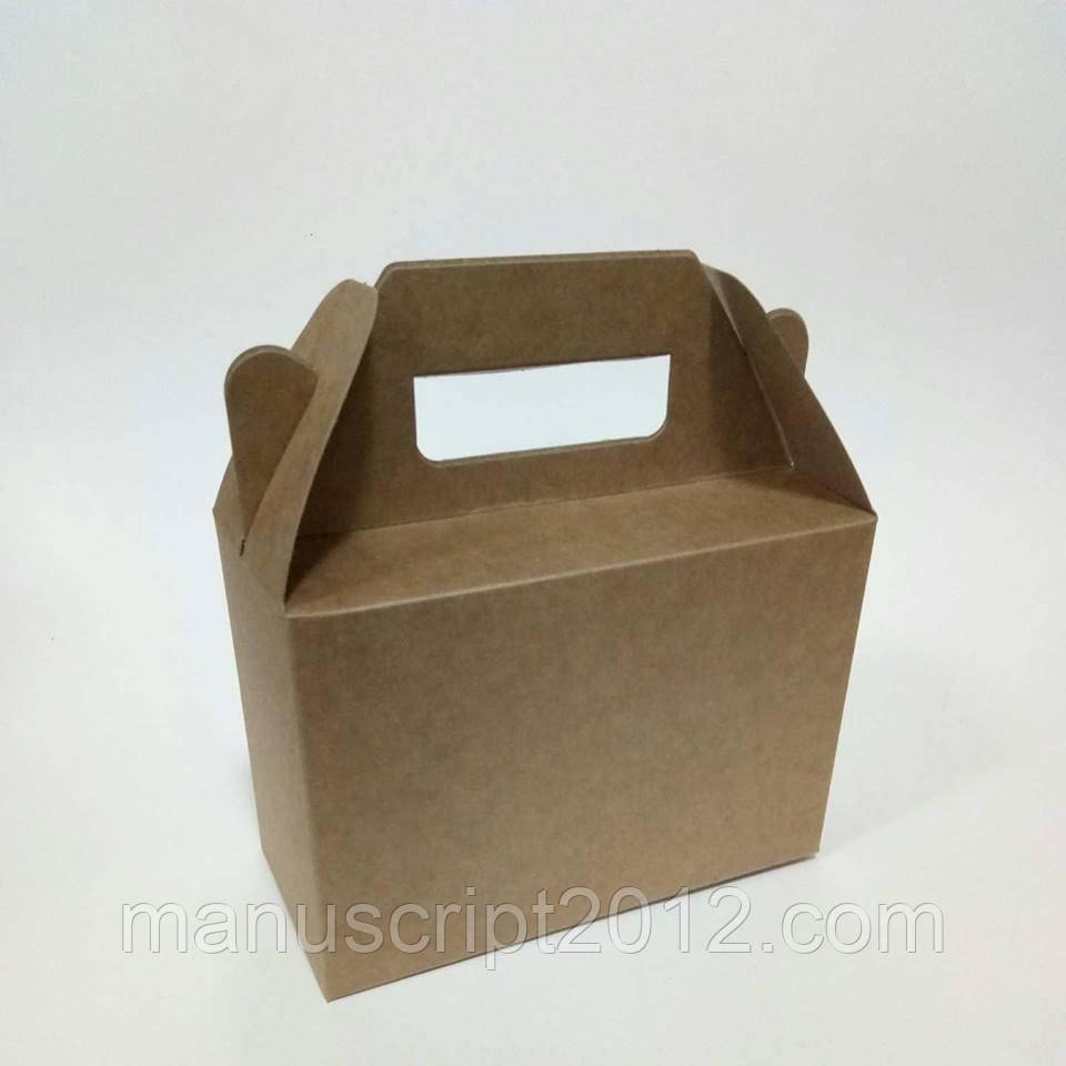 Коробка 190х130х90 крафт з ручками