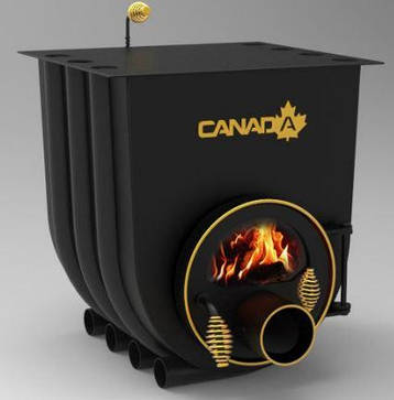 Булерьян, опалювальна піч «CANADA» з варильної поверхнею+скло «00» 6 кВт-125 М3, фото 1